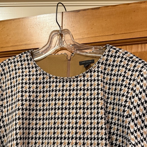 Taylor Black and Tan Houndstooth Mini Dress - Picture 2 of 4